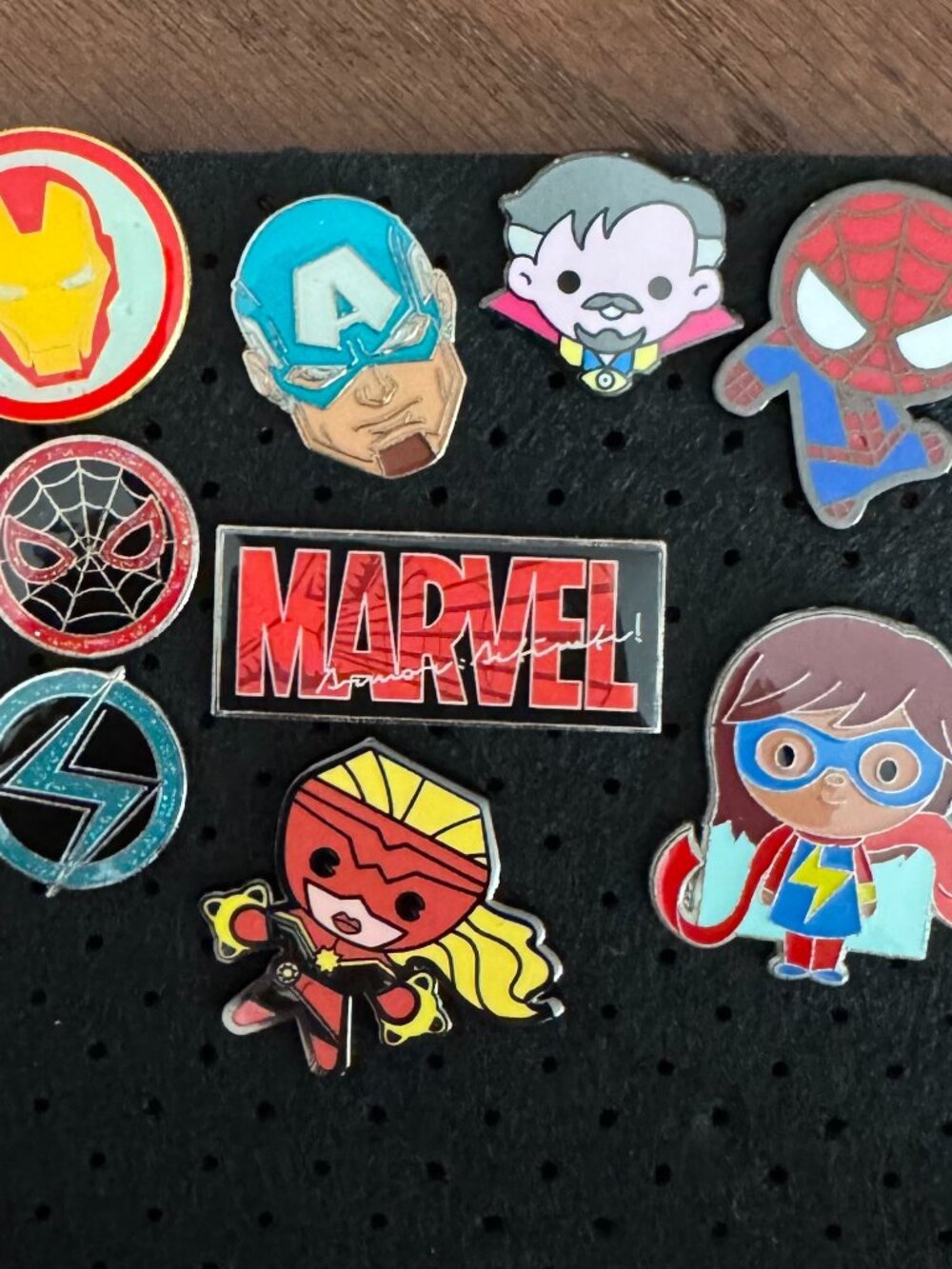 Marvel Disney Trading Pins Lot of 9 Spider-Man Iron Man Captain America